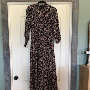 Floral Black and Pink Women's Dress